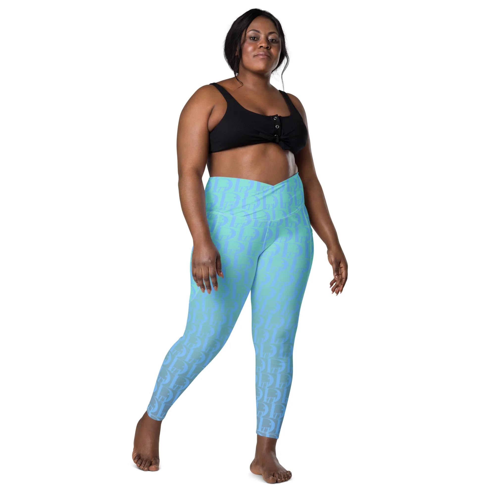 Descendants of the Island Ocean Blues Crossover leggings with pockets