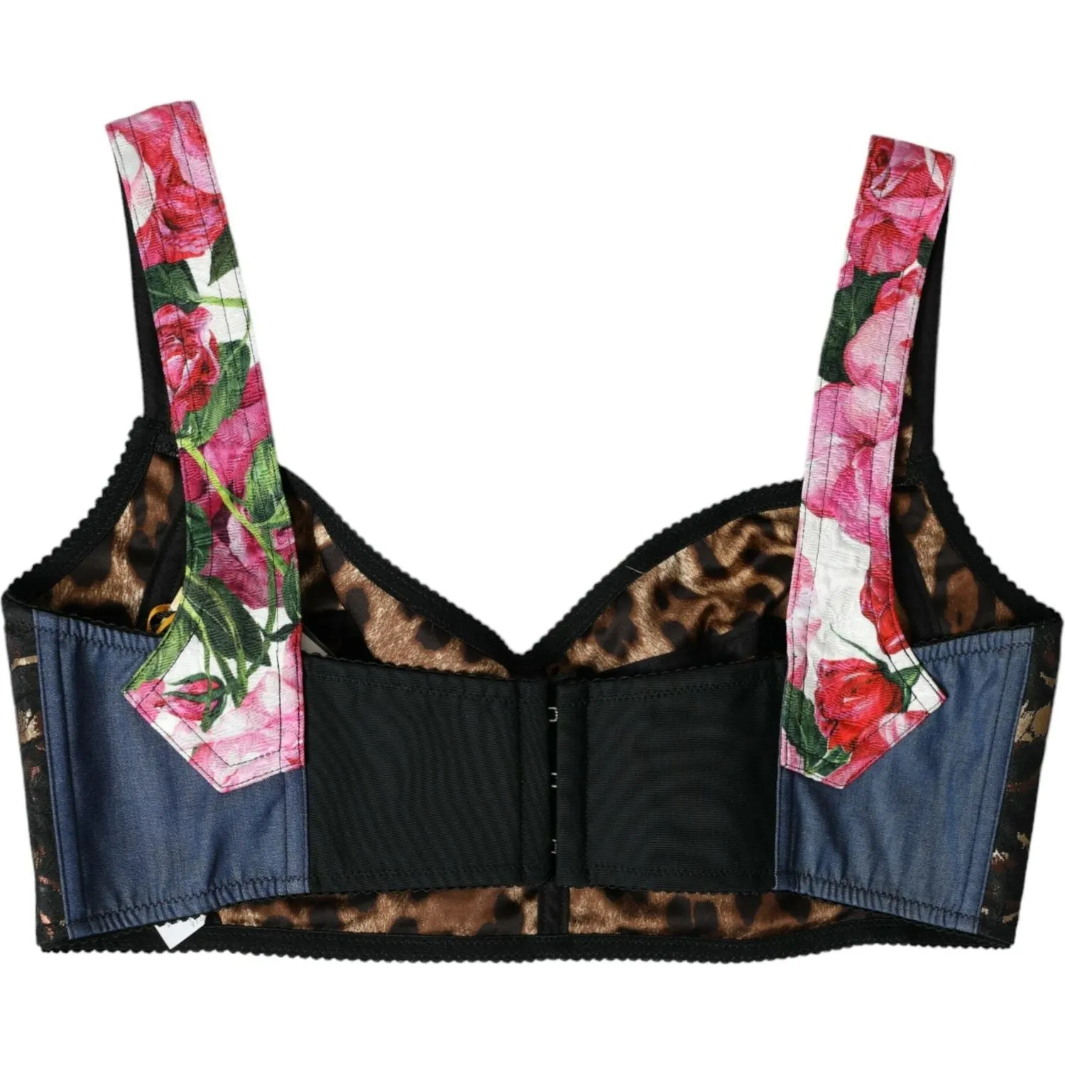 Dolce & Gabbana Floral Patchwork Bustier Crop Top