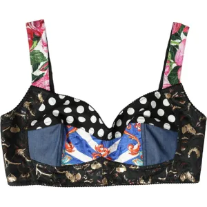 Dolce & Gabbana Floral Patchwork Bustier Crop Top