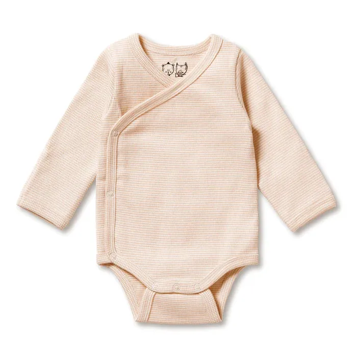 Dusk Organic Stripe Rib Kimono Bodysuit