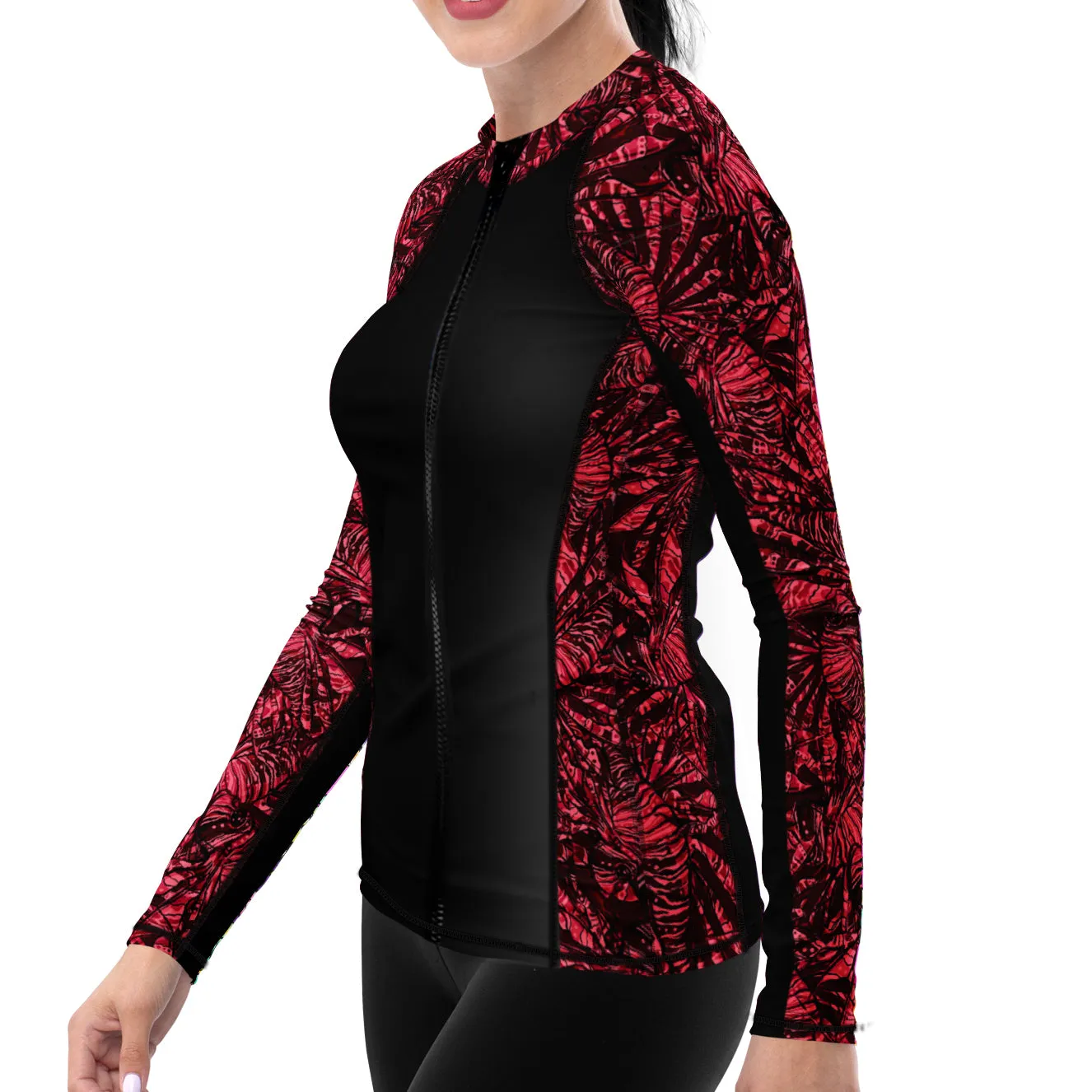 Eco-friendly Full Zip Up Lionfish Invasion Rash Guard