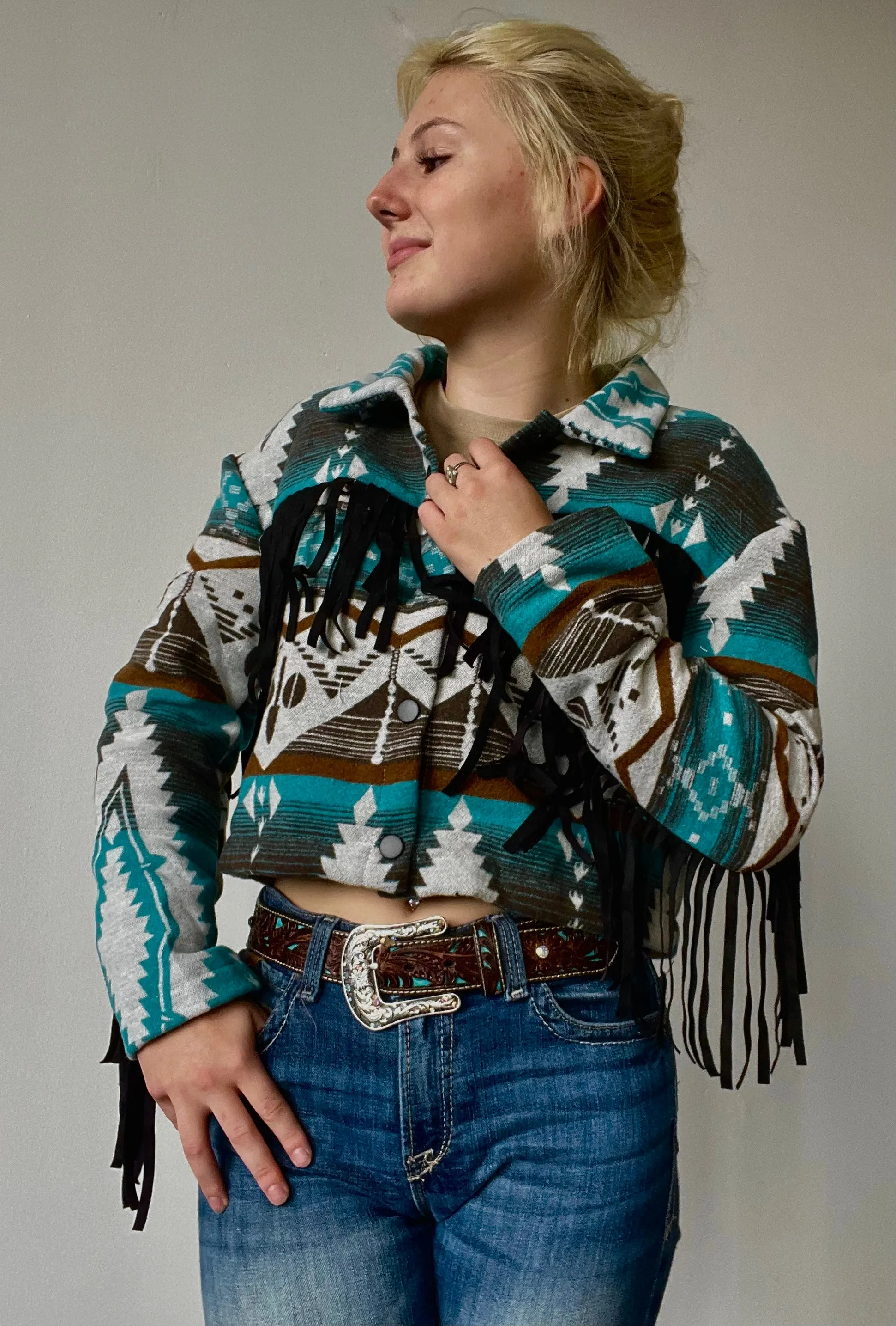 Elsa Fringe Crop Jacket