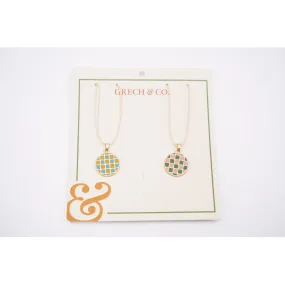 Enamel Necklace Set - Checks