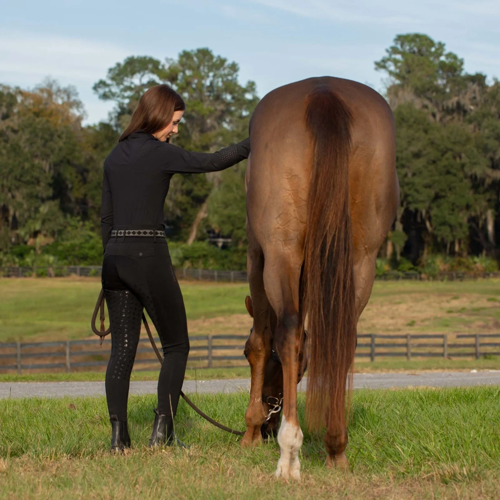 Equinavia Linnea Womens Compression Full Seat Breeches - Black E36028