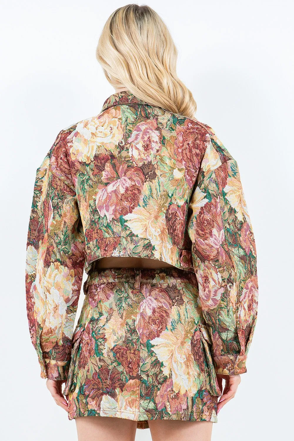 Explore More Collection - American Bazi Jacquard Cargo Cropped Jacket