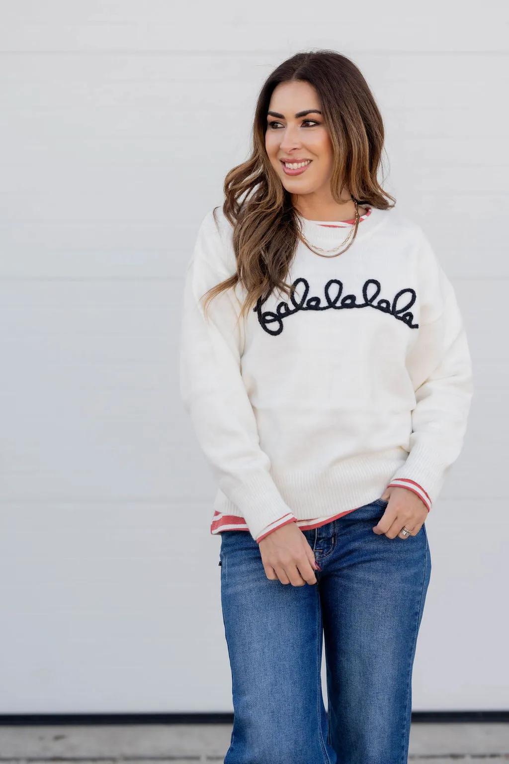 Falalalala Stitched Sweater