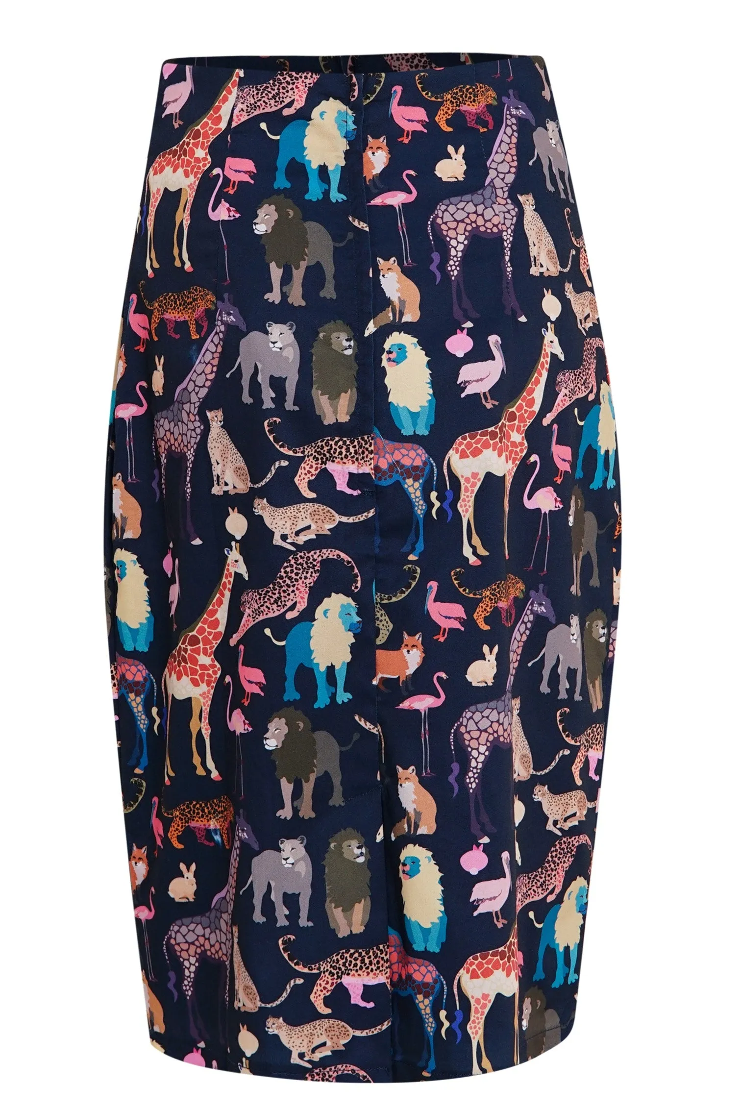 Falda Black Pencil Skirt In Animal Jungle Print