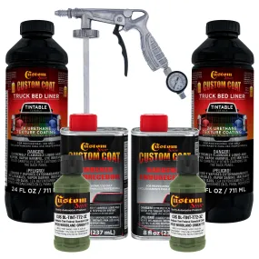 Federal Standard Color #34128 Woodland Green T72 Urethane Spray-On Truck Bed Liner, 2 Quart Kit, Spray Gun & Regulator - Textured Protective Coating