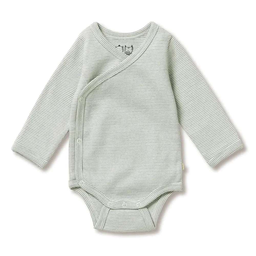 Fern Organic Stripe Rib Kimono Bodysuit