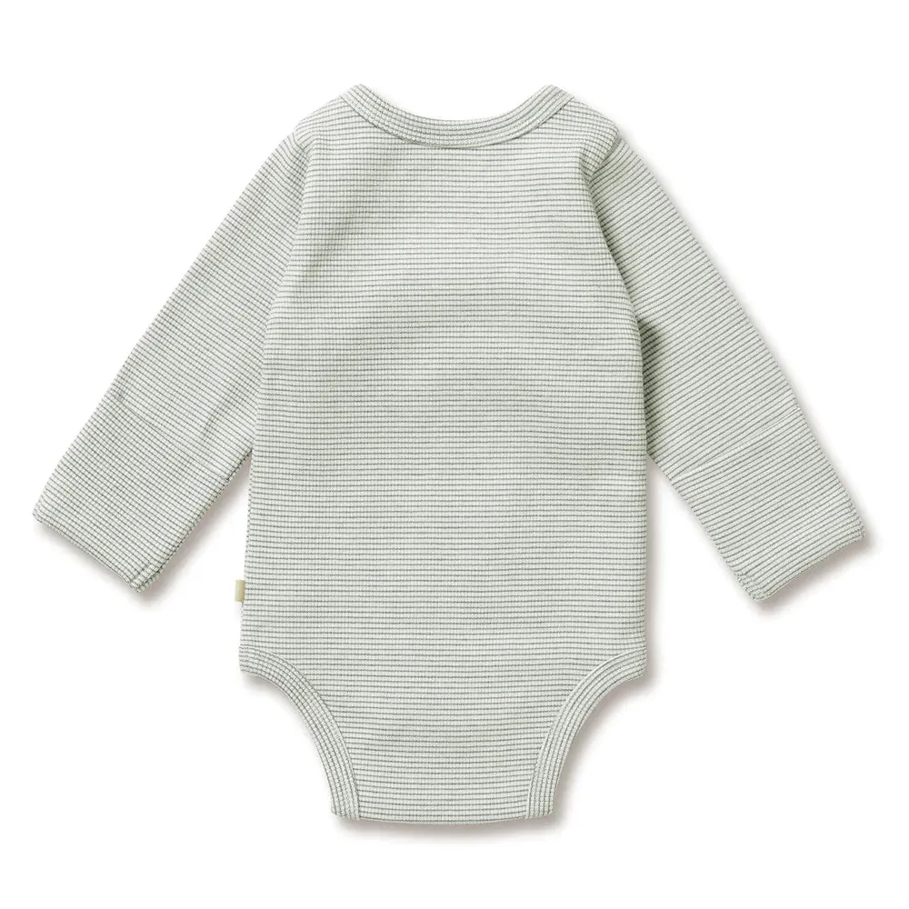 Fern Organic Stripe Rib Kimono Bodysuit