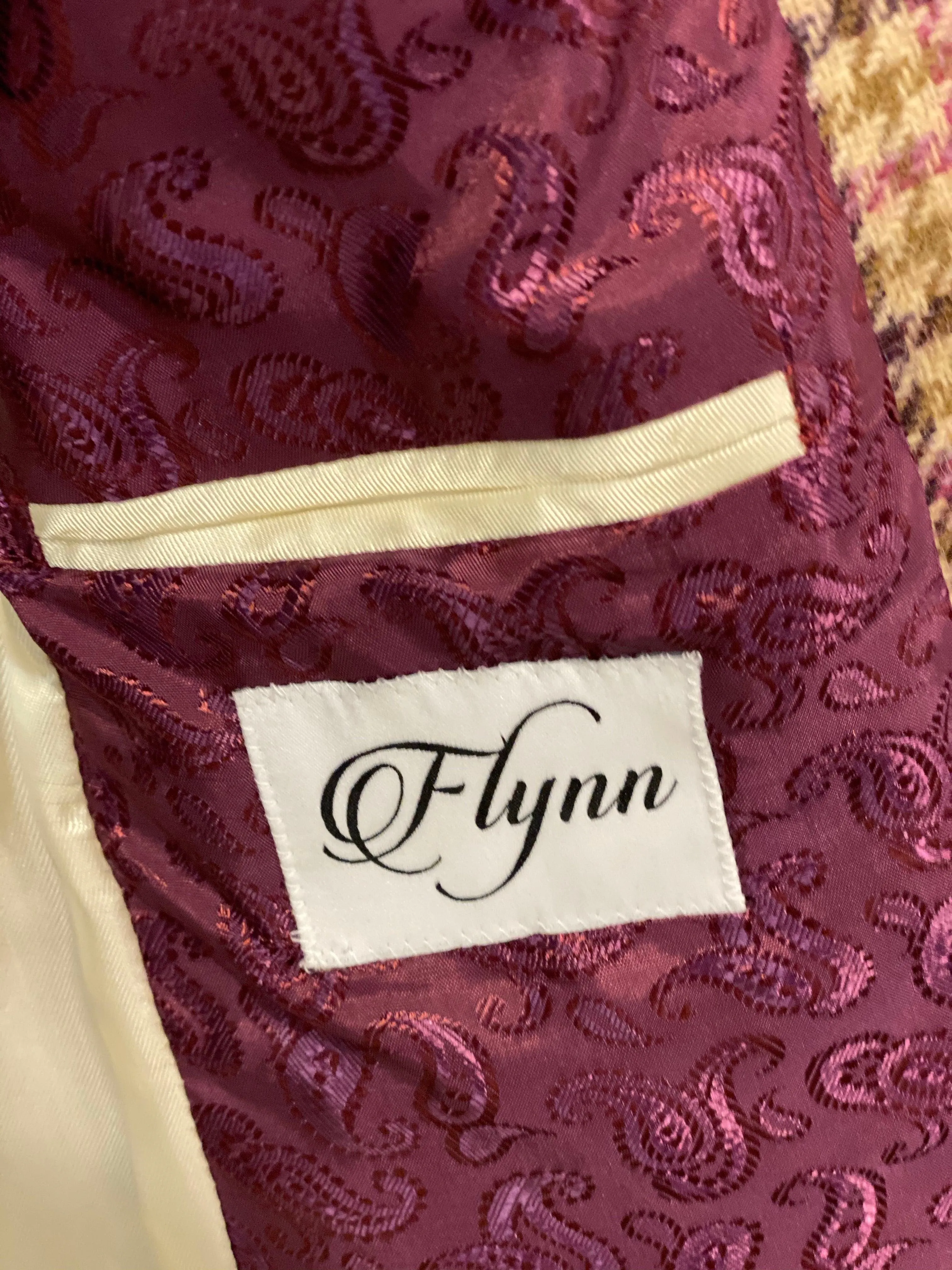 Flynn Eve Jacket Wool Plum & Olive Check UK size 8 (36) RRP £398 BNWT