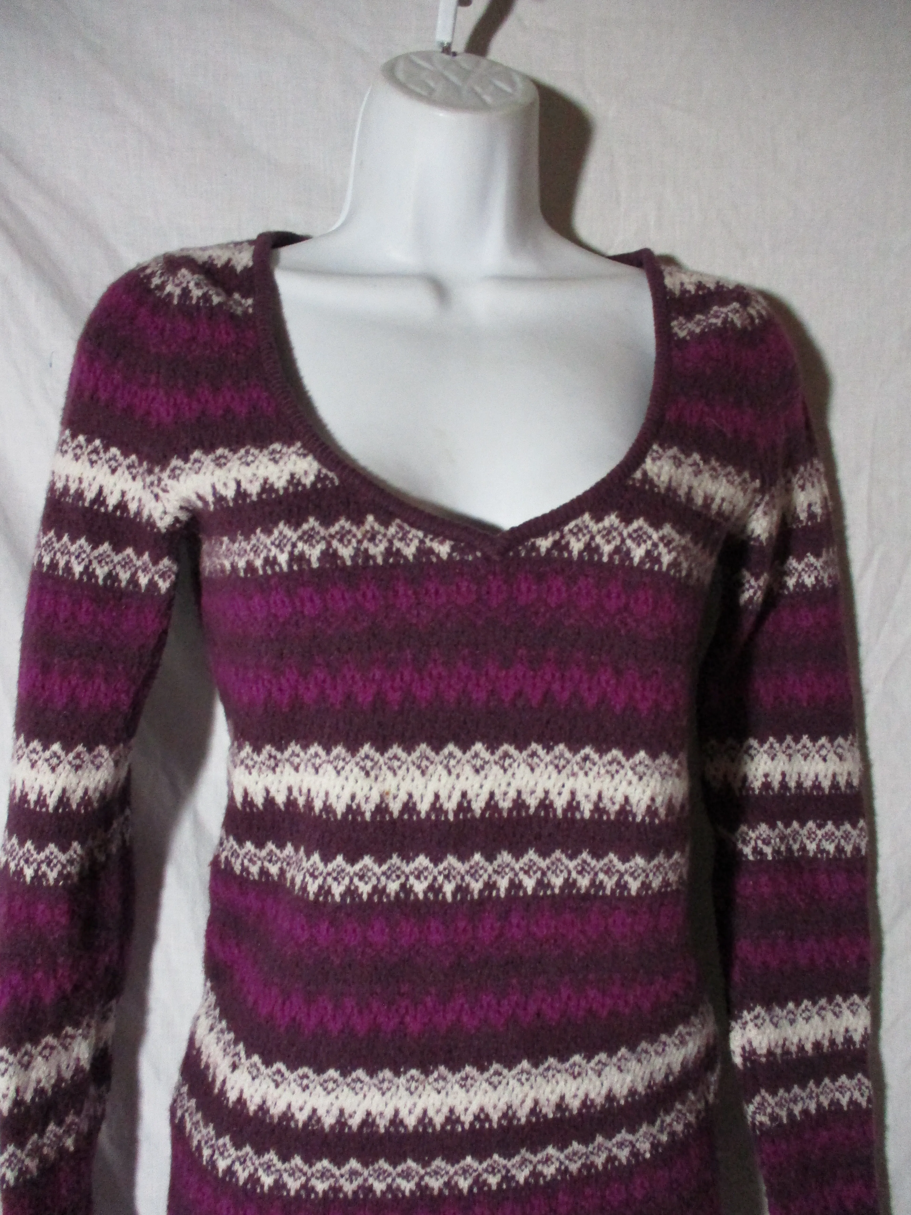 FREE PEOPLE Knit Sweater Top Dress Hippie Boho V-neck Domestic Violence Awareness S/P