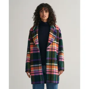 GANT Checked Cocoon Coat 4751108 Evening Blue