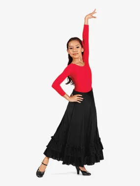 Girls Flamenco Ballroom Skirt