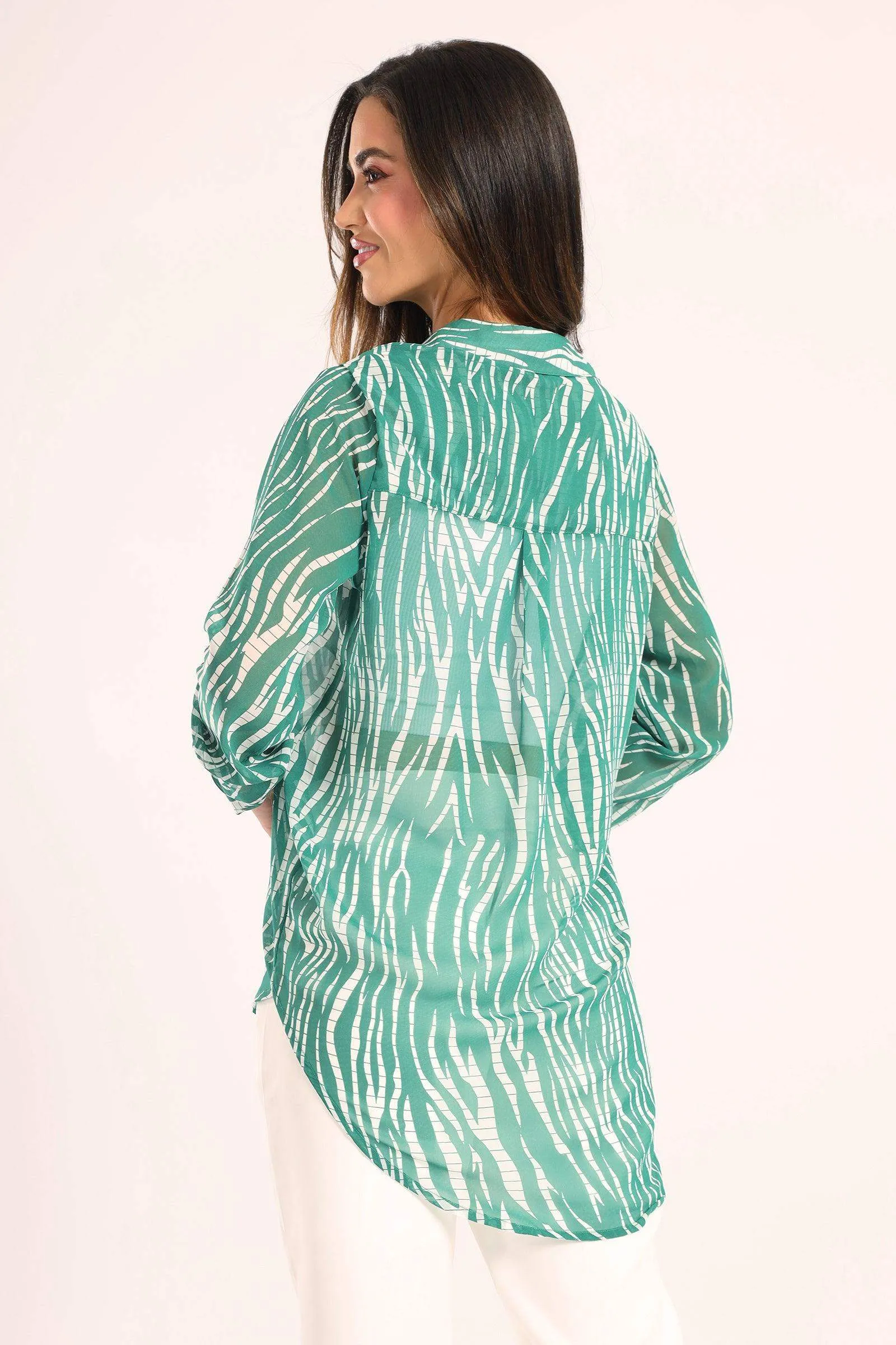 Green Zebra Print Shirt