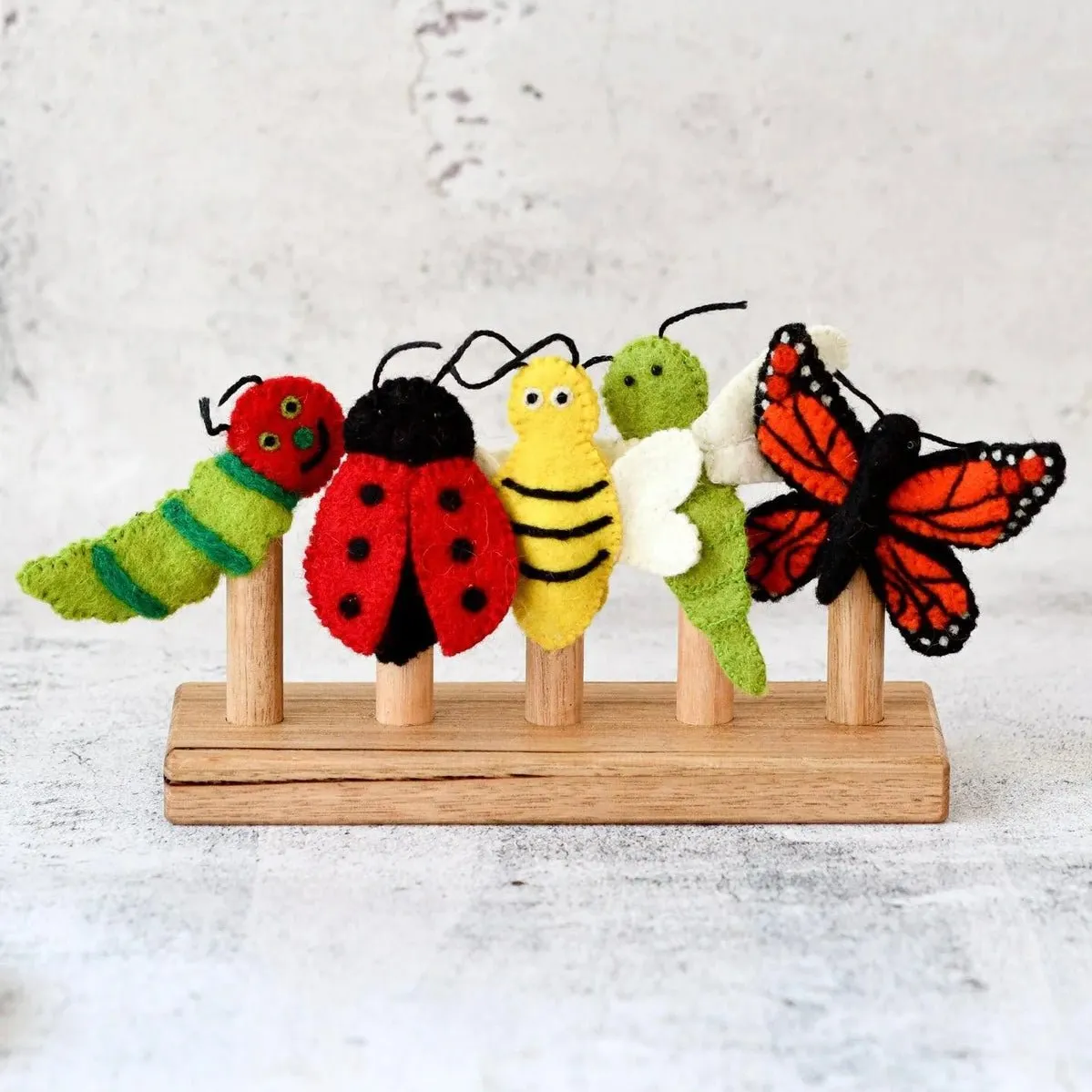 Handmade Felt Insects Finger Puppet Set