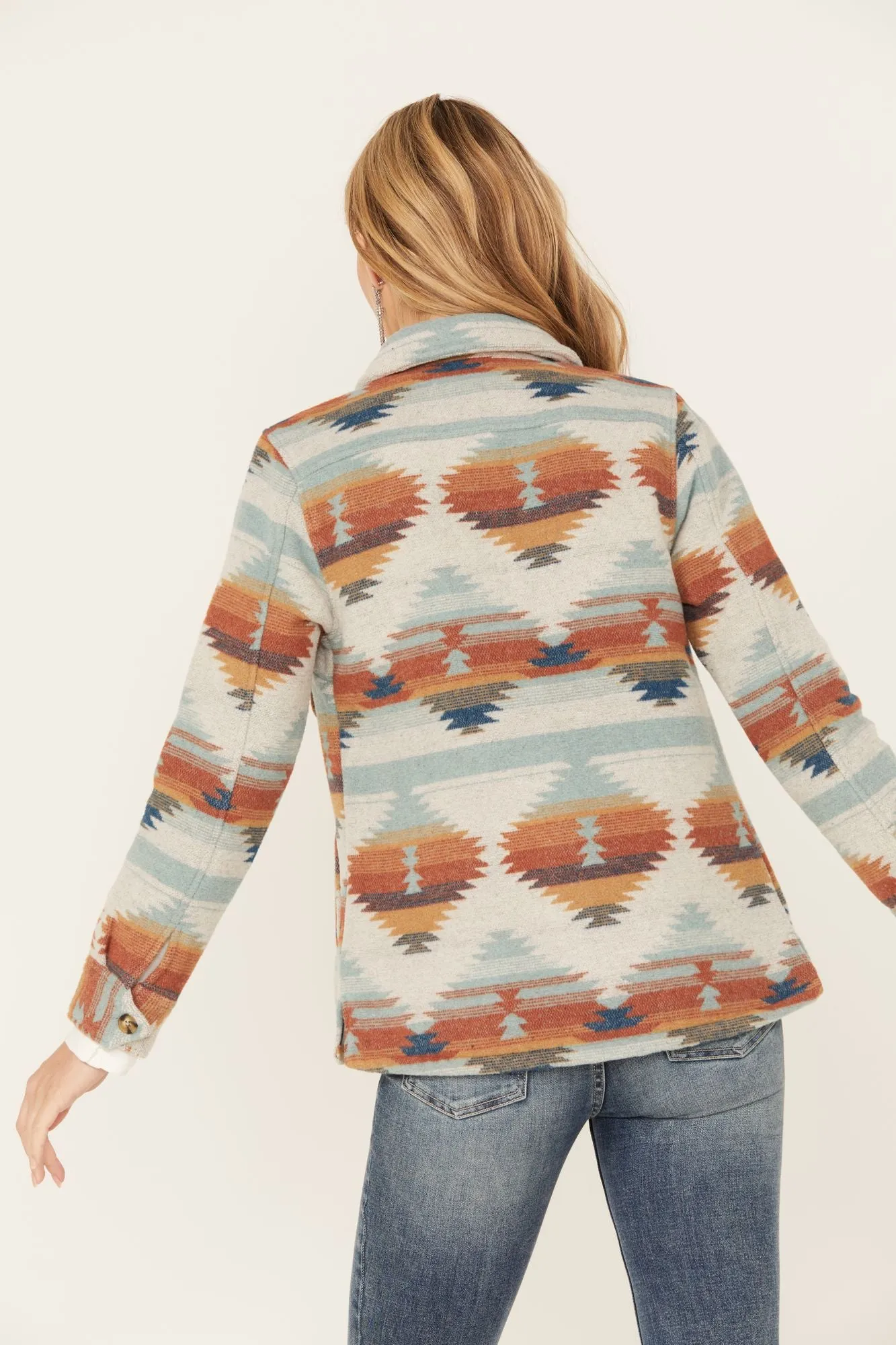 Inez Southwestern Print Jacquard Shacket