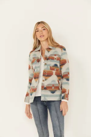 Inez Southwestern Print Jacquard Shacket