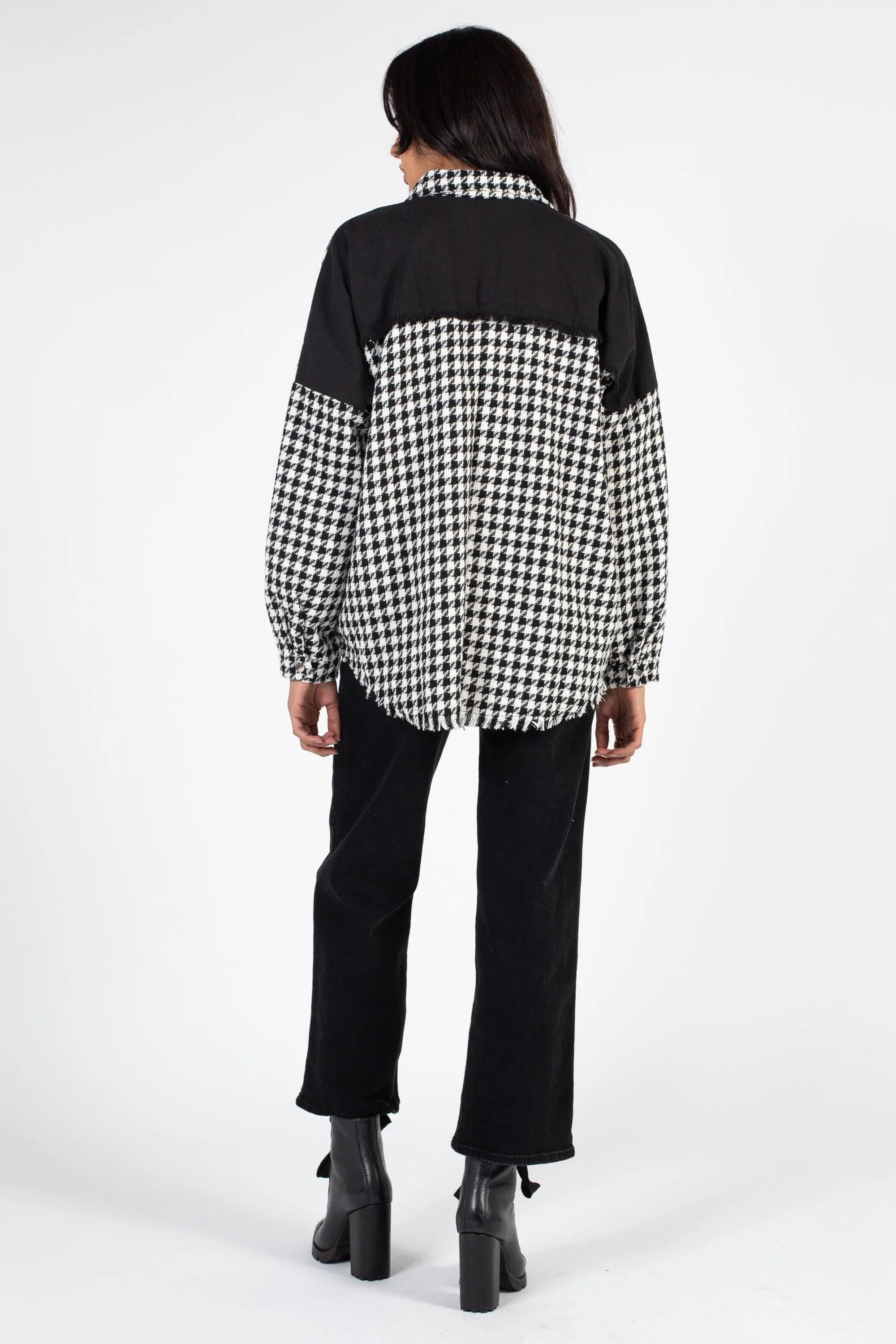 Jessie Collared Houndstooth Jacket