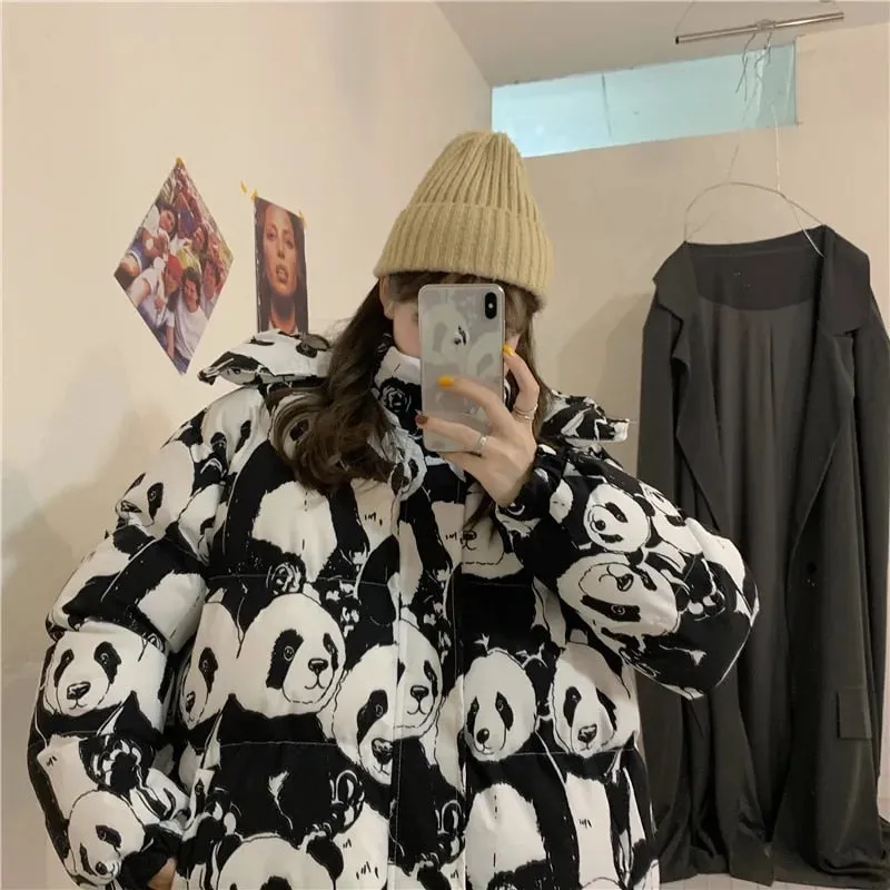 Joskaa Christmas Gift Japanese cute bear padded jacket women's winter 2024 y2k new style loose and thicker schoolgirl cotton padded jacket trend coat