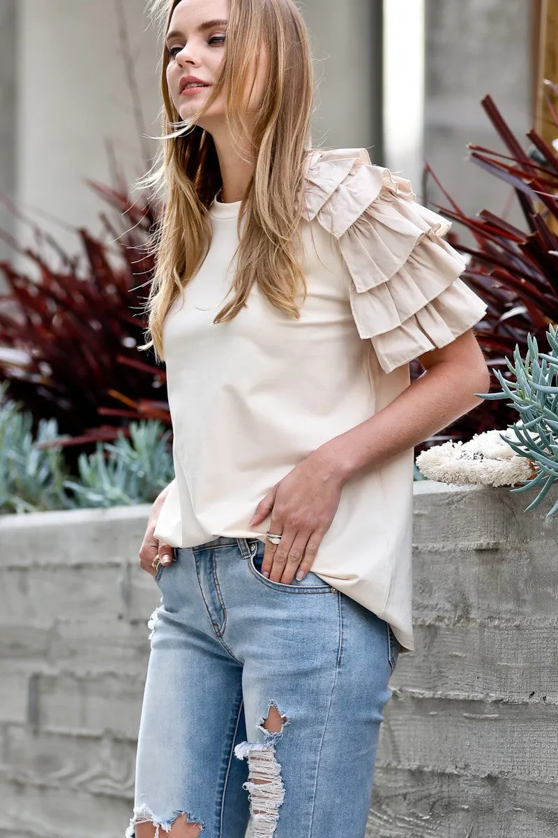 Just Need Time Ruffle Sleeve Top