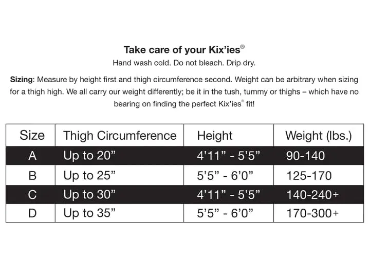 Kix'ies Dana Lynn Black Ribbed Thigh Highs