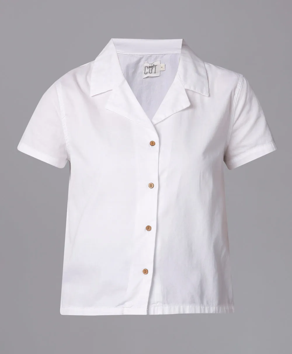 Lapel Collar White Shirt