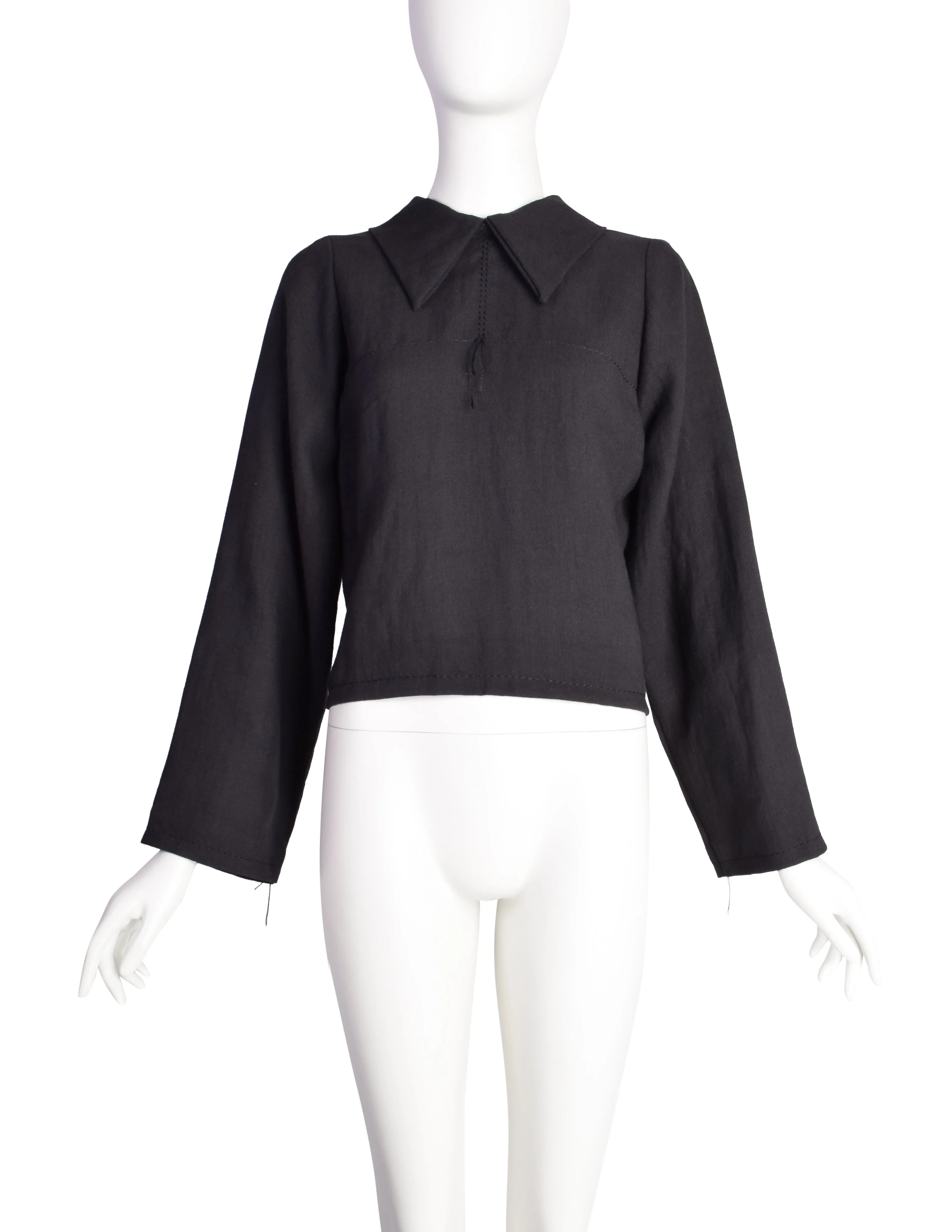 Maison Martin Margiela Vintage SS 1999 'A Doll's Wardrobe' Black Collared Jacket Top