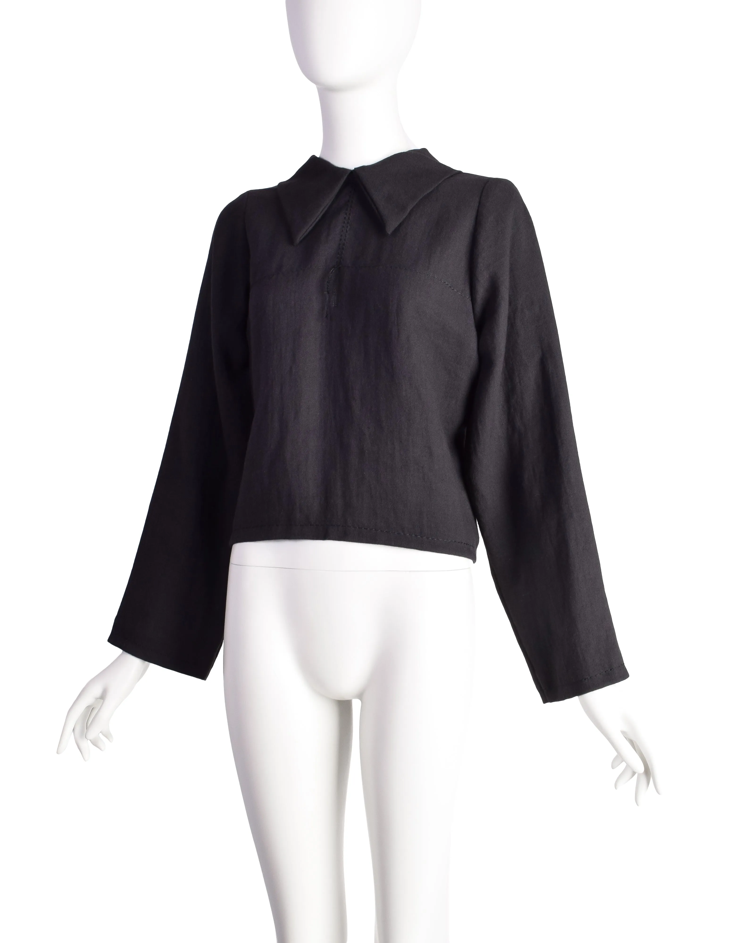 Maison Martin Margiela Vintage SS 1999 'A Doll's Wardrobe' Black Collared Jacket Top