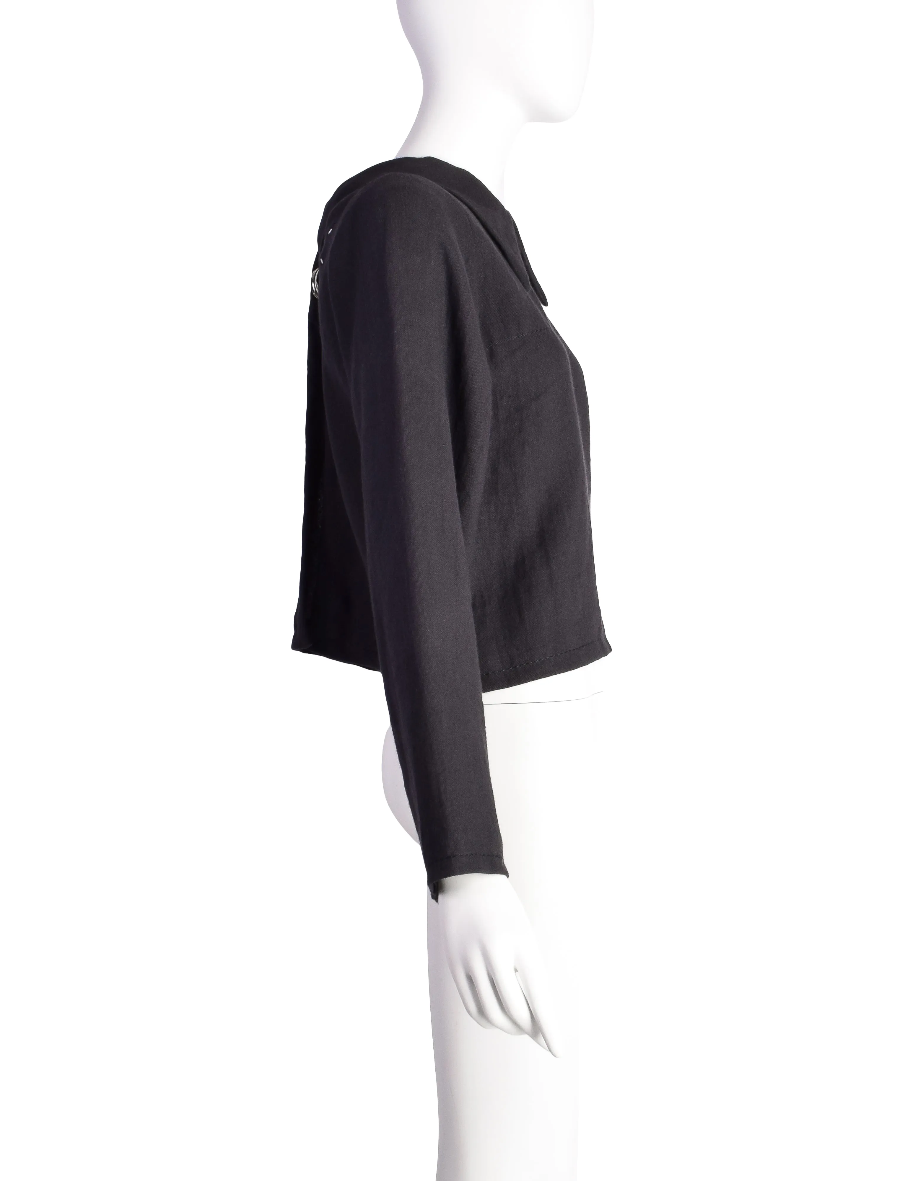 Maison Martin Margiela Vintage SS 1999 'A Doll's Wardrobe' Black Collared Jacket Top