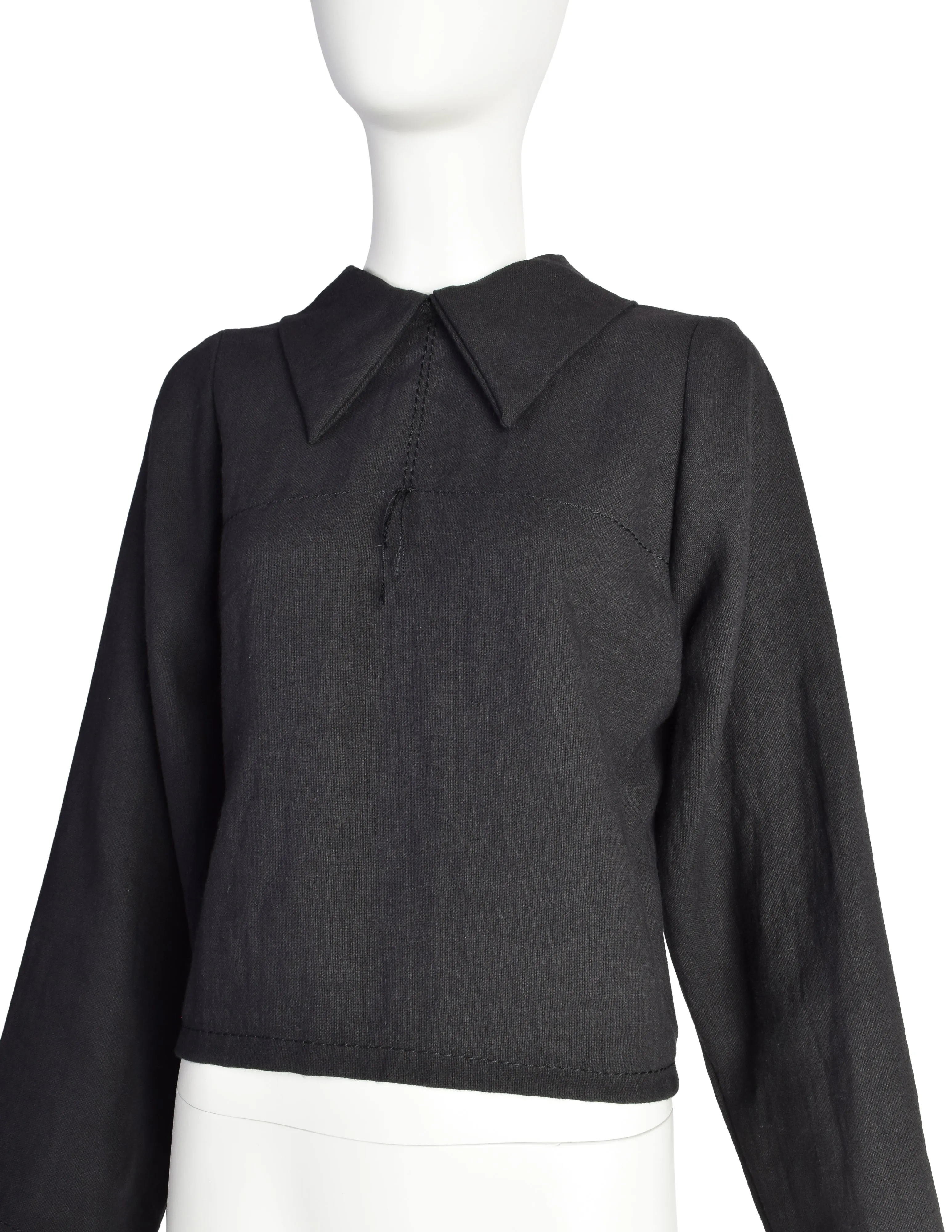 Maison Martin Margiela Vintage SS 1999 'A Doll's Wardrobe' Black Collared Jacket Top