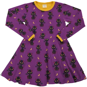 Maxomorra Cat Organic Cotton Long Sleeved Circle Dress