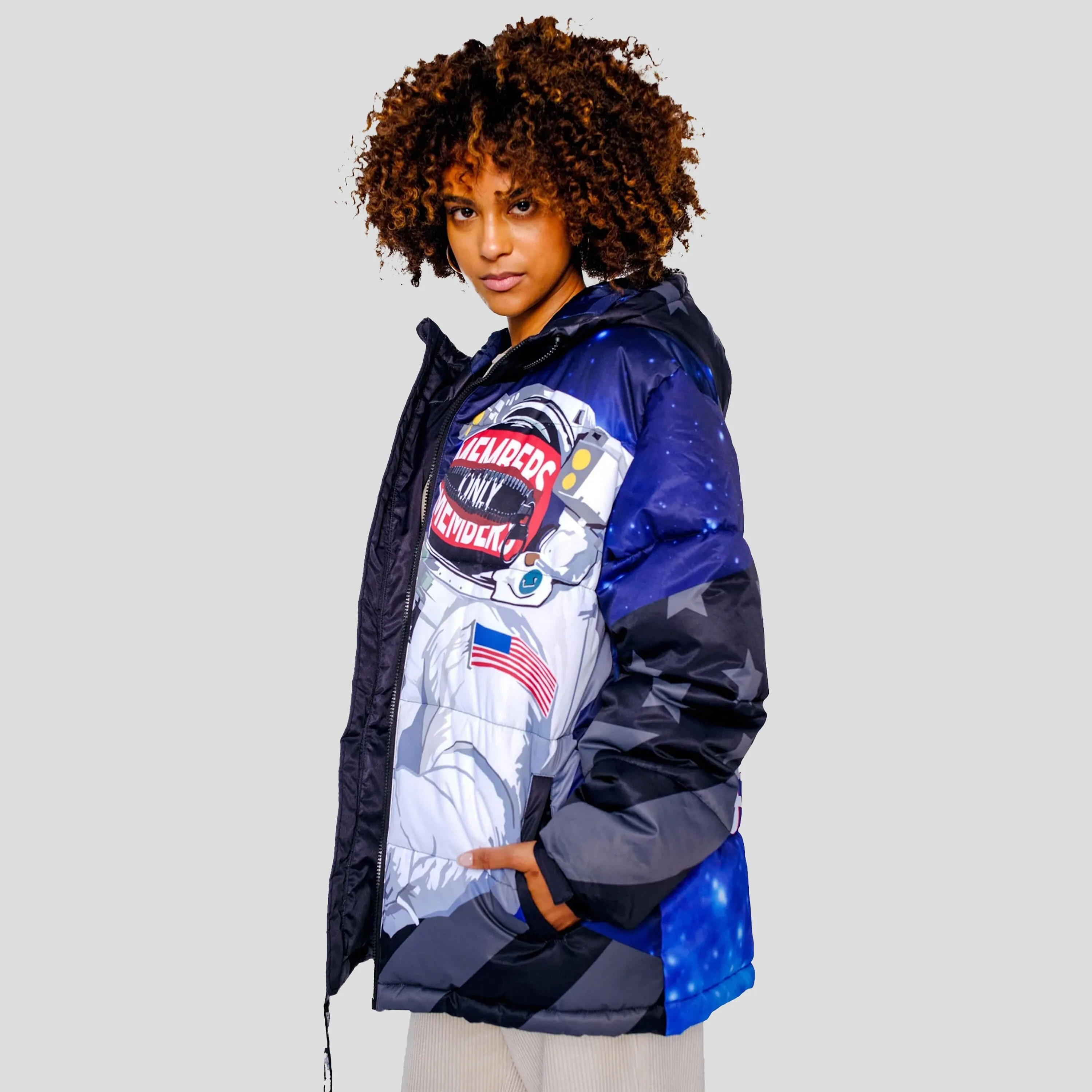 Members Only Women's Space Puffer Oversized Jacket