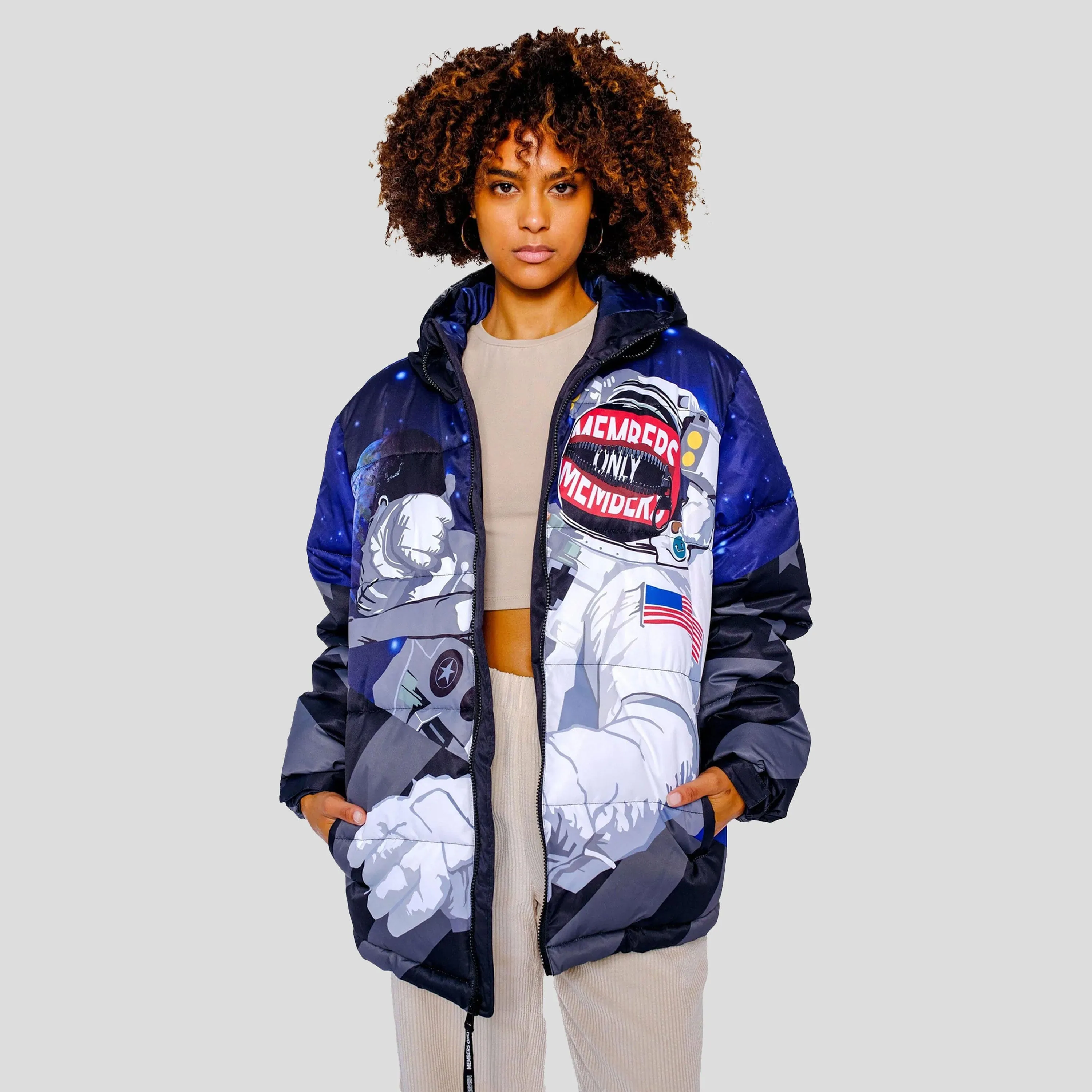 Members Only Women's Space Puffer Oversized Jacket