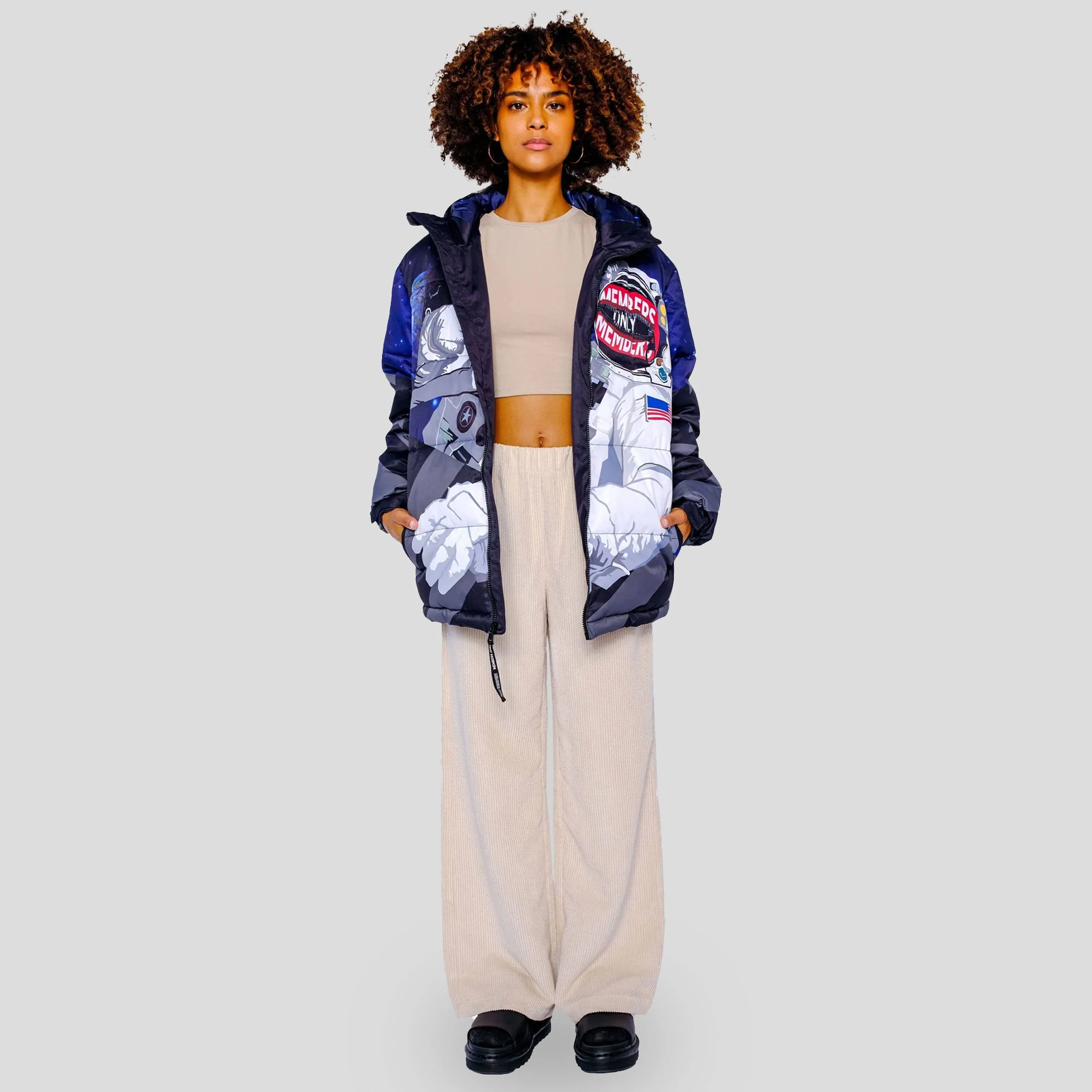 Members Only Women's Space Puffer Oversized Jacket