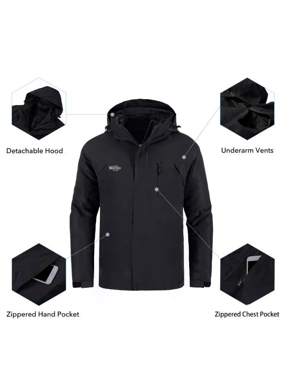 Men's Waterproof 3 in 1 Ski Jacket Warm Winter Coat Alpine I