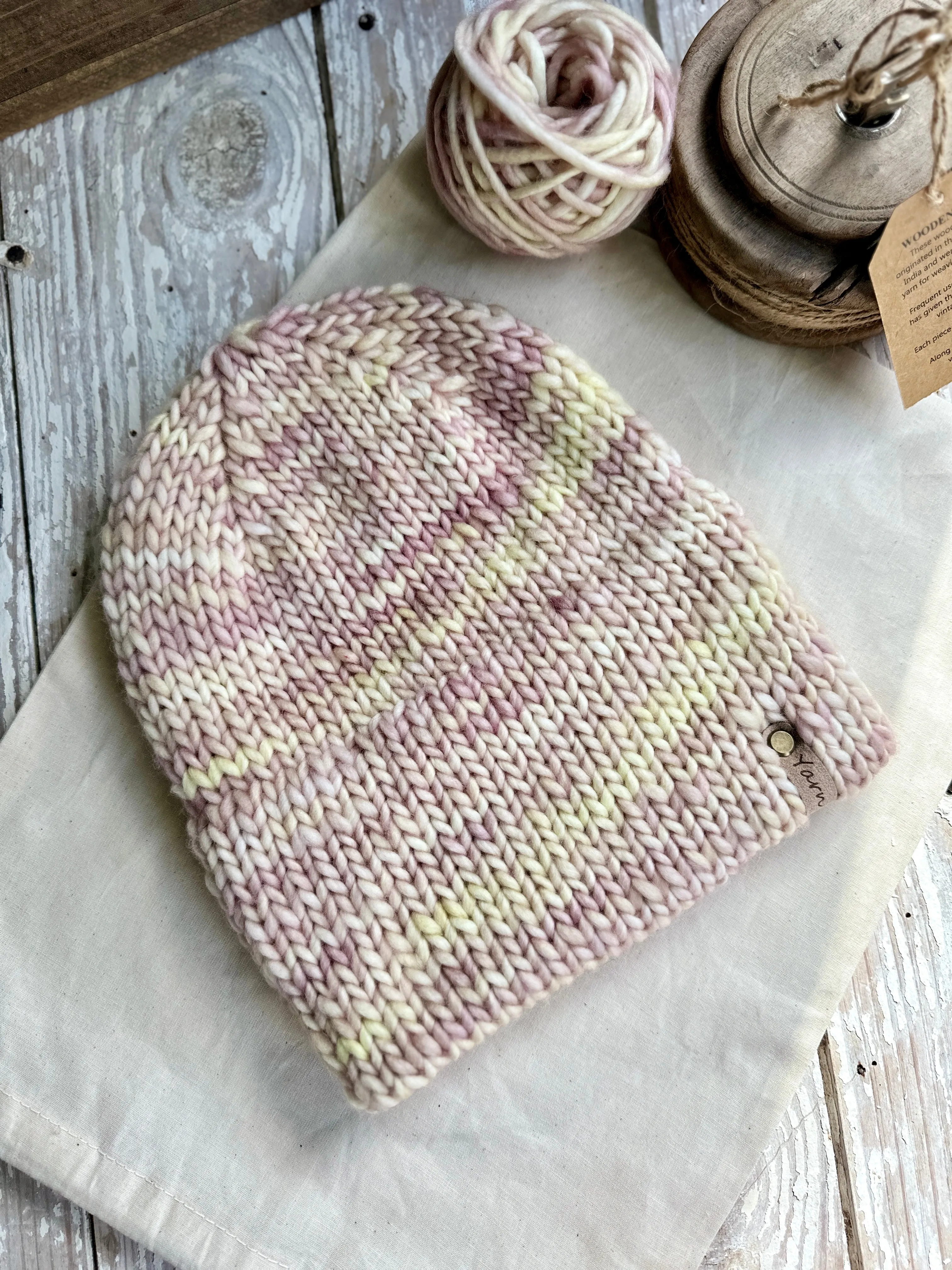 Merino wool double brim knit hat