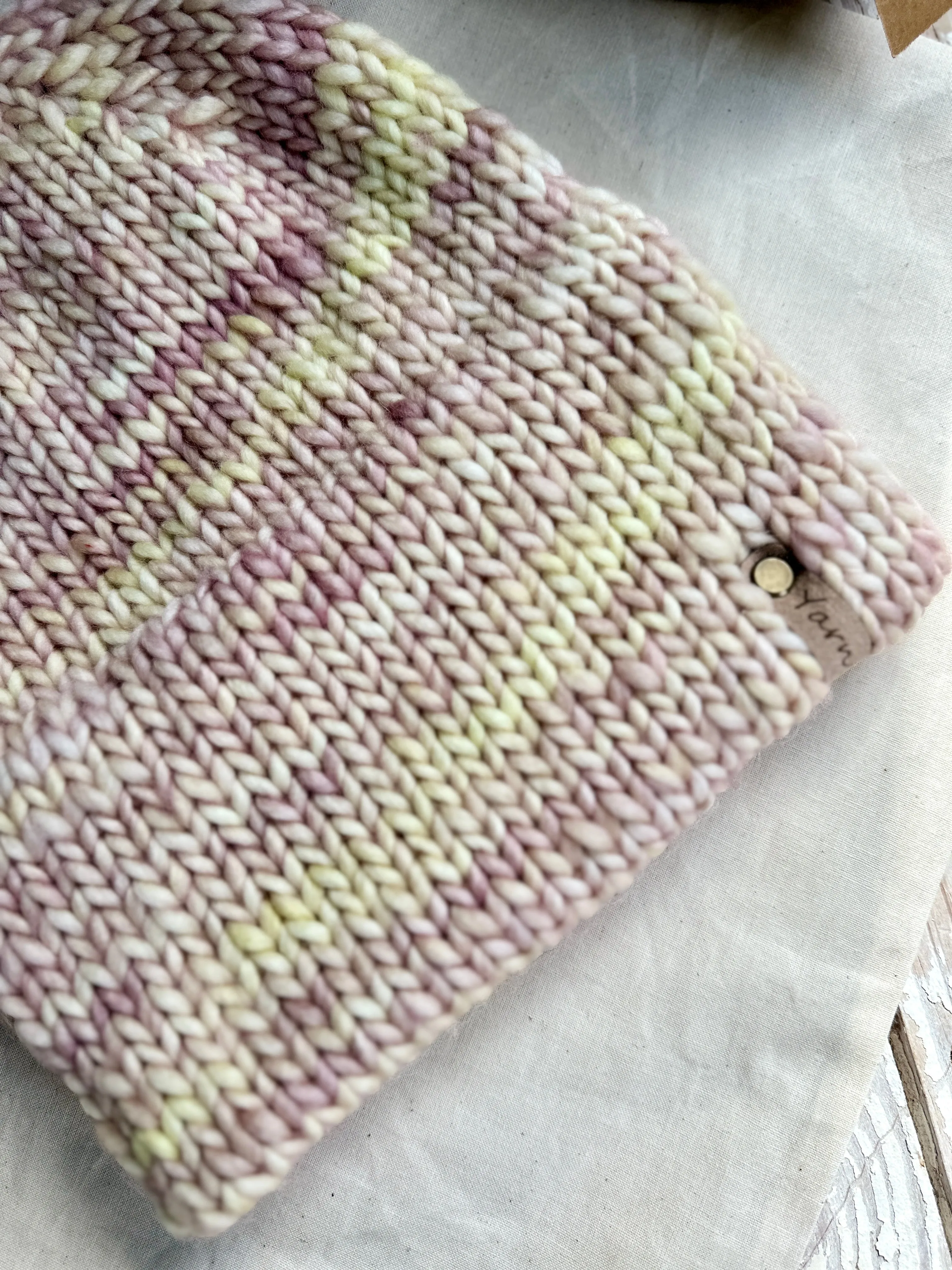 Merino wool double brim knit hat