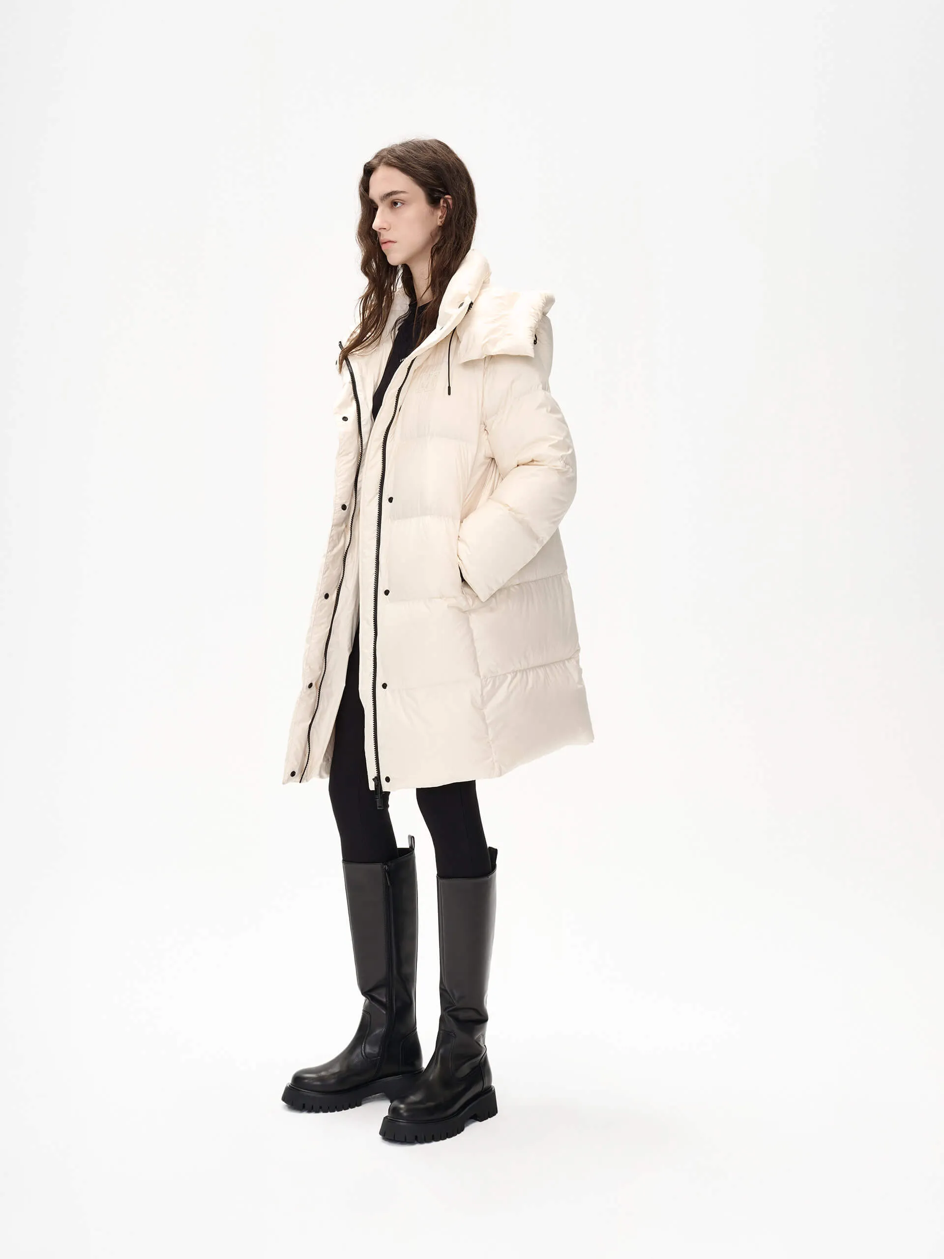 Midi Length Down Puffer Coat