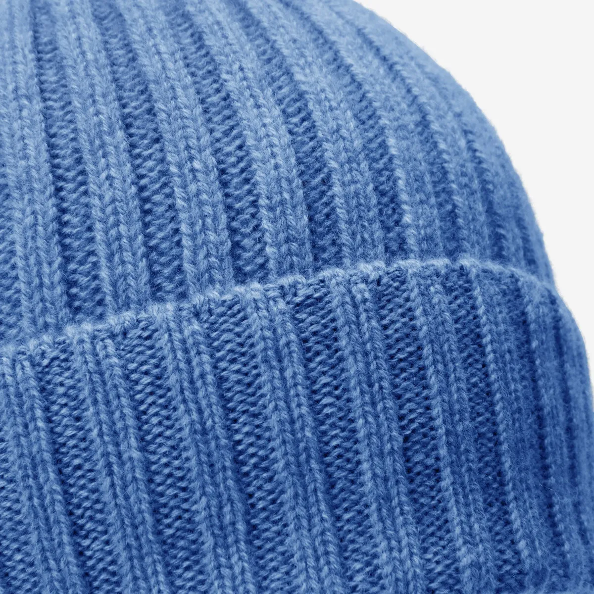 Milano (light blue) - 100% cashmere ribbed beanie (unisex)