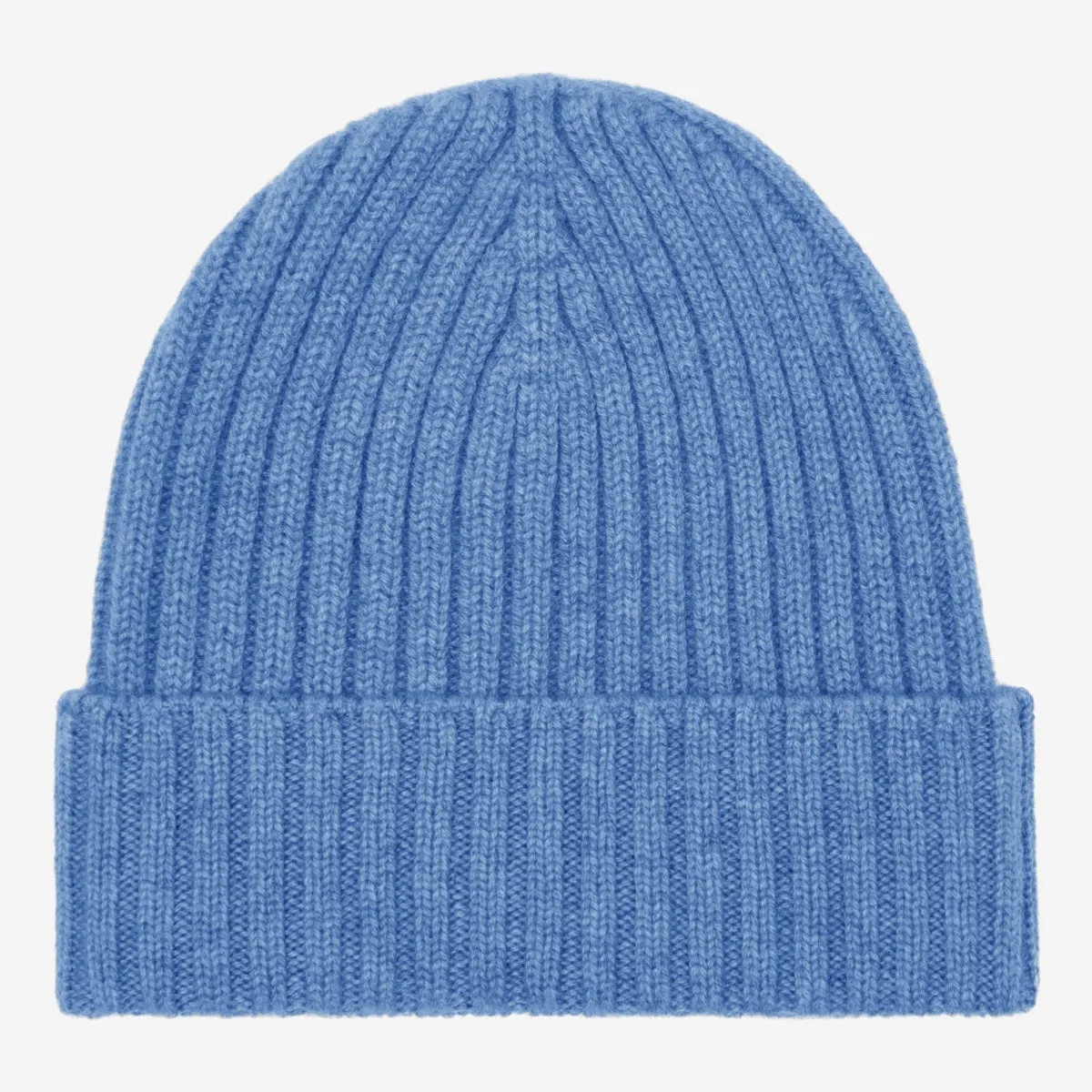 Milano (light blue) - 100% cashmere ribbed beanie (unisex)