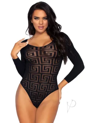 Mosaic Opaque Snap Crotch Suit Os Black