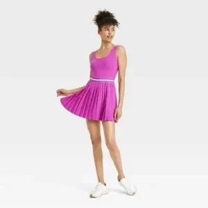 New - Women's Pleated Active Dress - All In Motion Dark Violet S