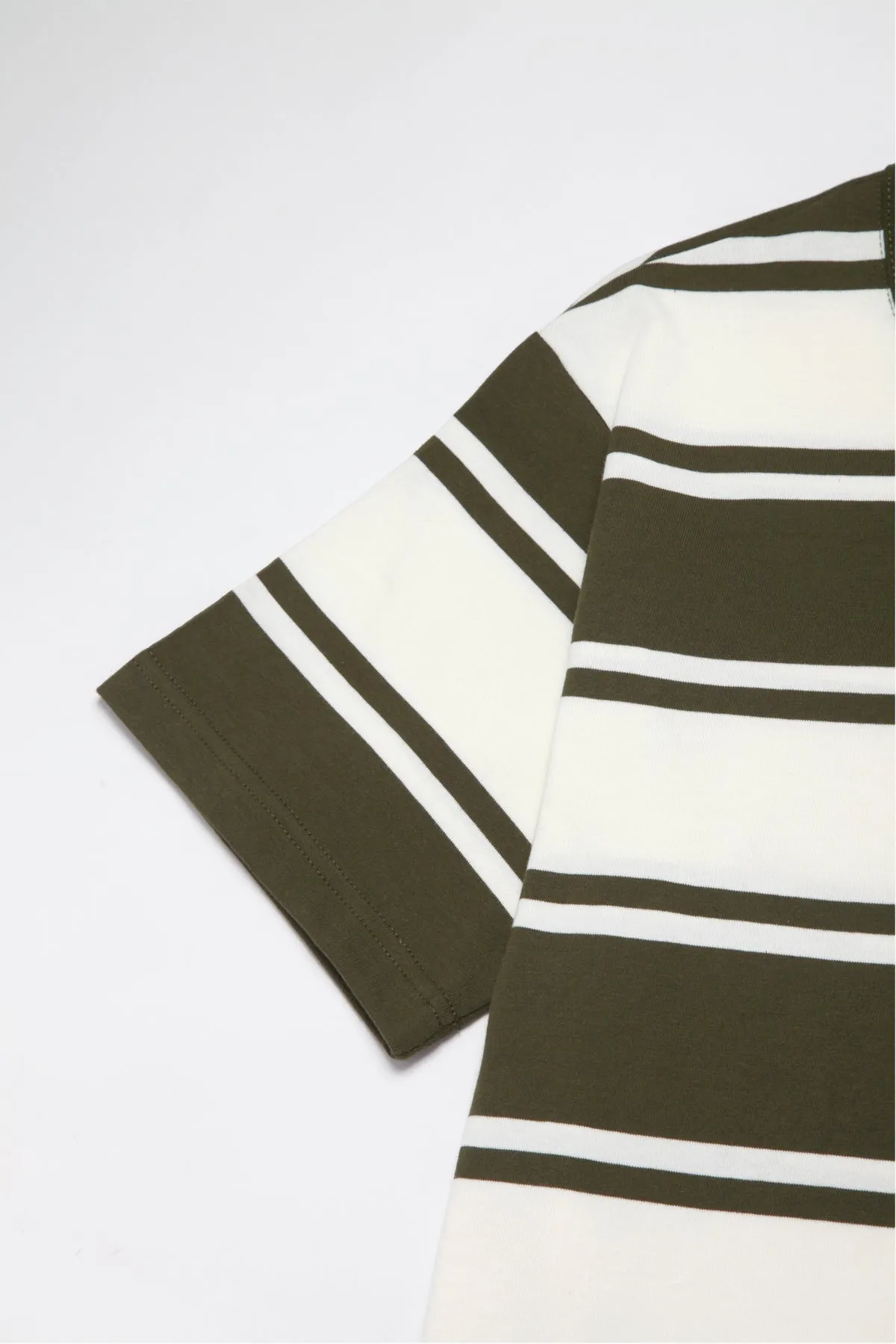 Okonkwo MFG - Short Sleeve Striped Tee - Olive/White