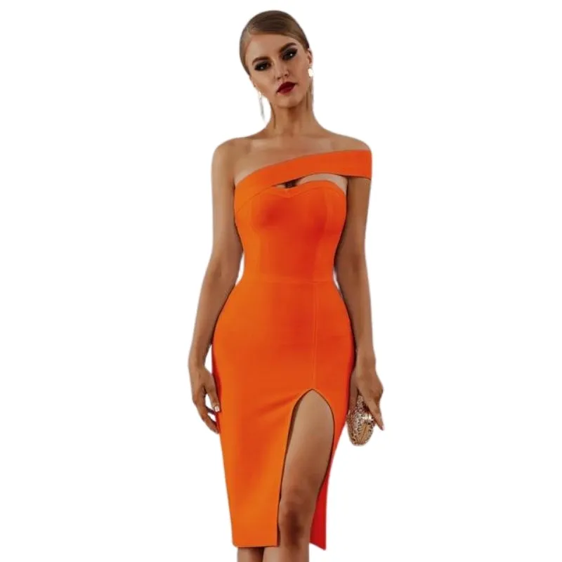 One-shoulder Bandage Bodycon Dress