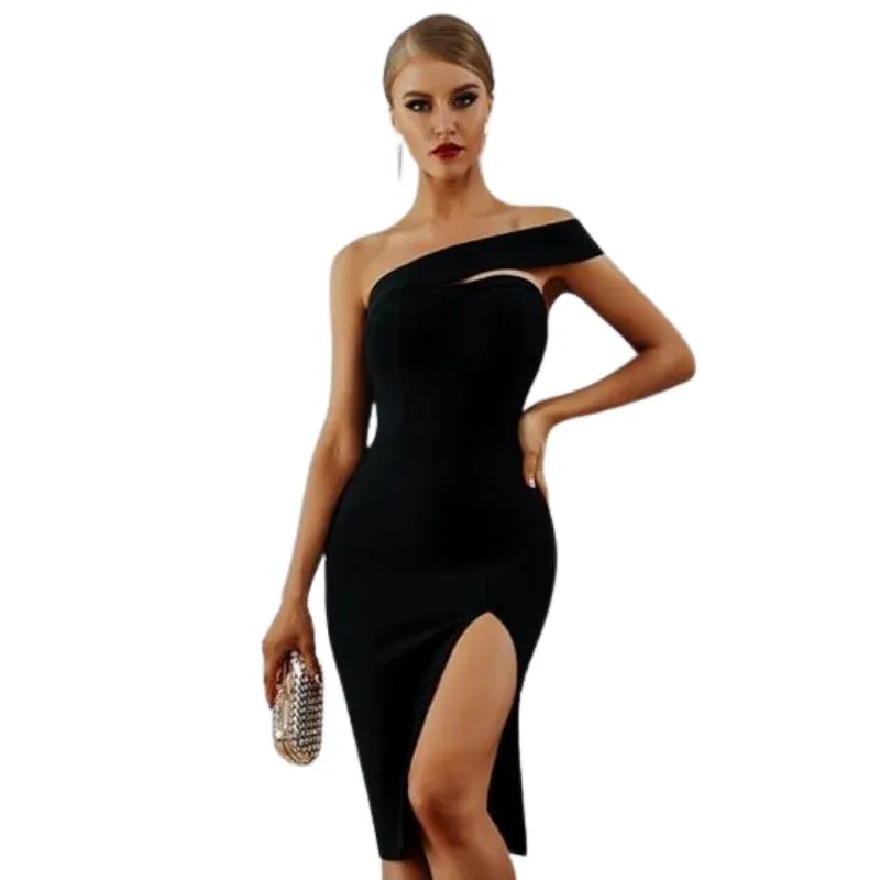 One-shoulder Bandage Bodycon Dress