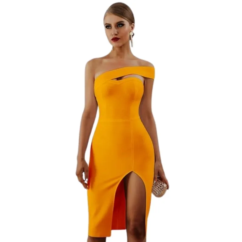 One-shoulder Bandage Bodycon Dress