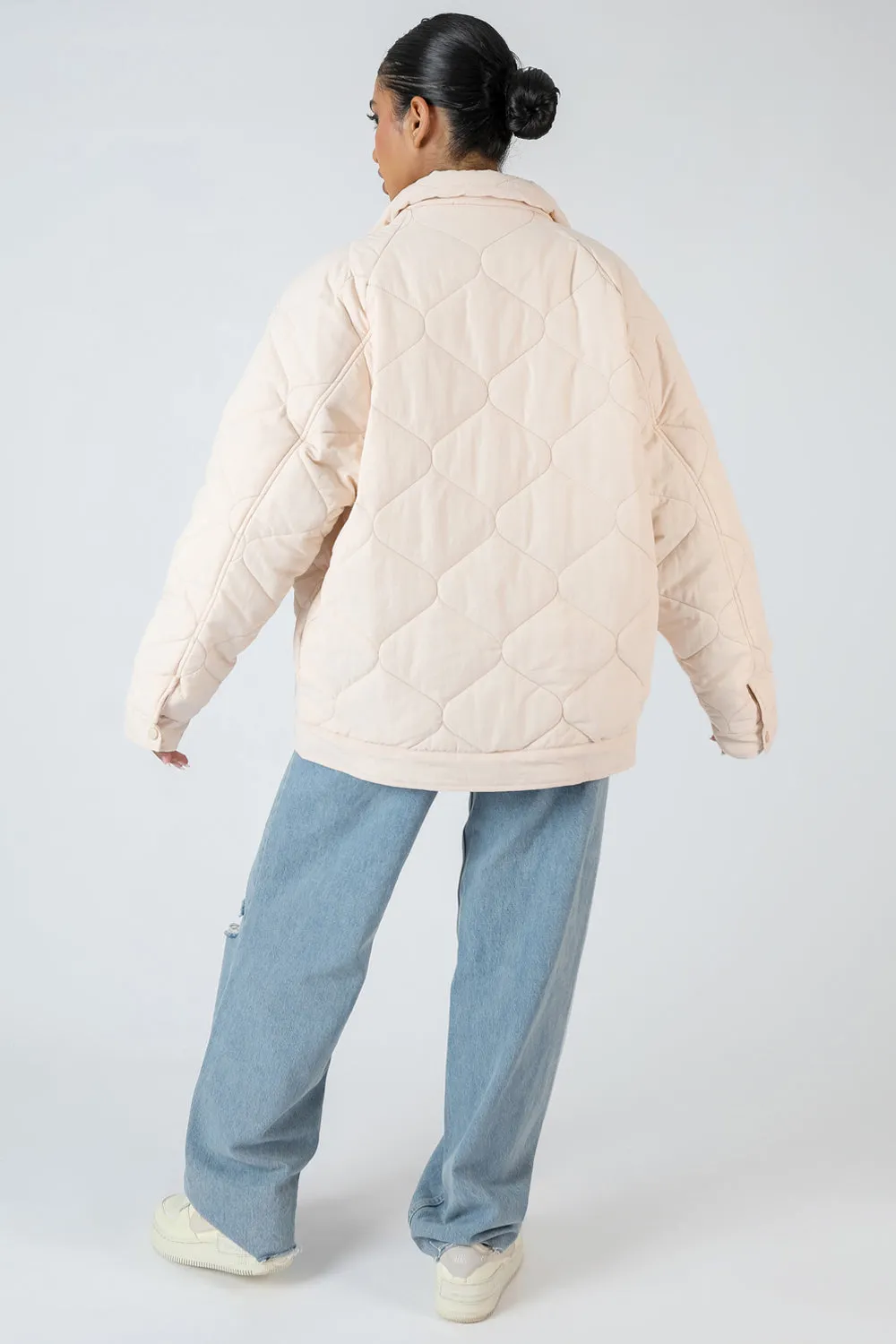 Onion Quilt Shacket Ecru