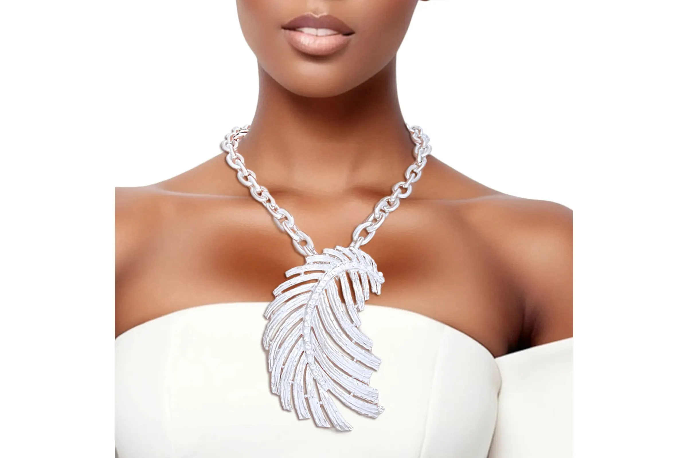 Pendant Necklace Feather Chain for Women