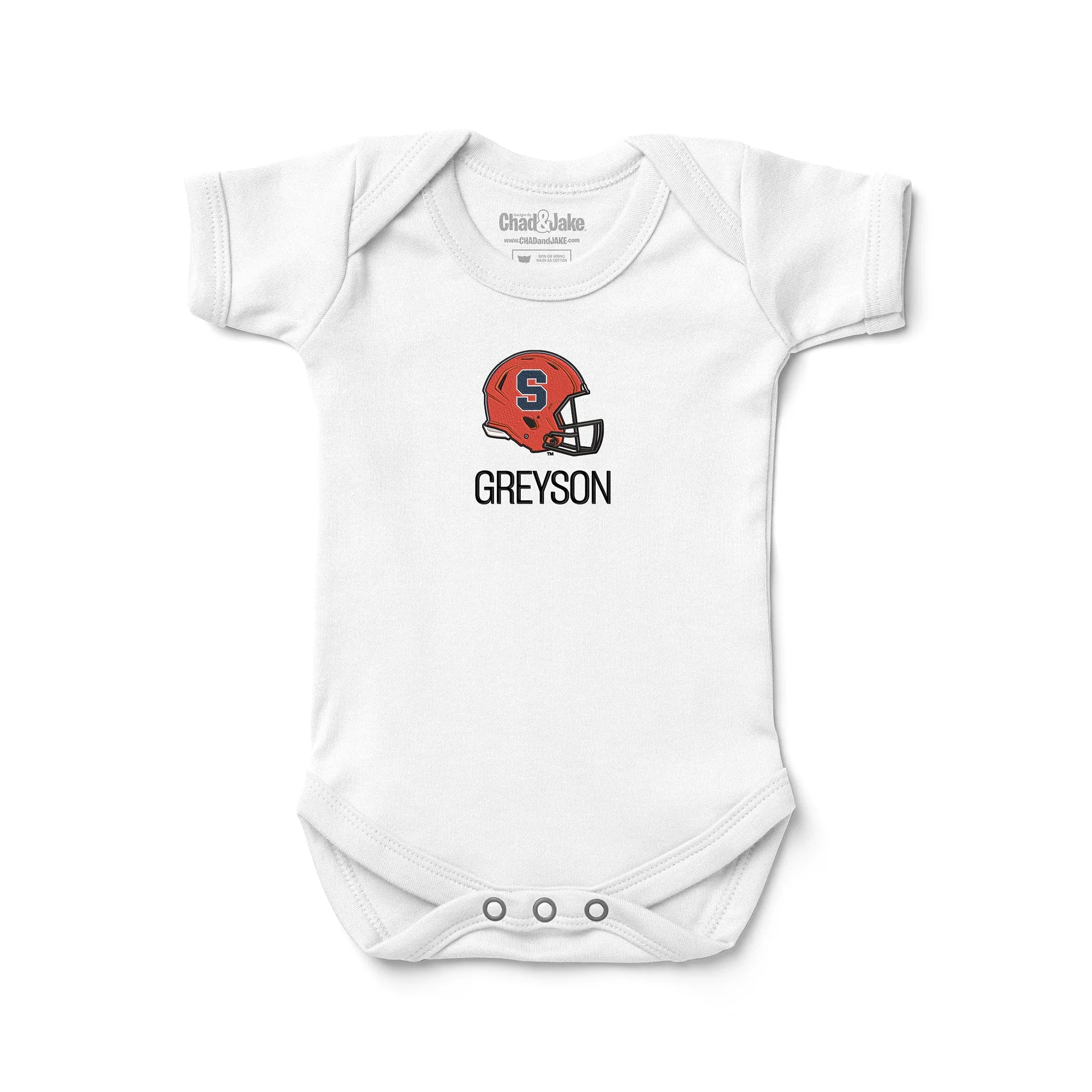 Personalized Syracuse Orange Helmet Bodysuit